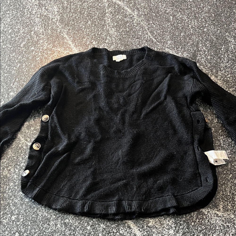 Fat Face Black Women's Sweater with Button Accents